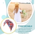 thumbnail image 3 of Turban Style Africain Bohème Nœud Musulman Imprimé Floral Large Bande Large Bandeau Élastique Accessoires de Coiffure Mode Bonnet Femmes Casquettes Rond Rouge, 3 of 6