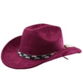 thumbnail image 3 of LILIYA Unisex Western Cowboy Hat with Metal Accent Braided Band Classic Wide Brim Headwear for Western Themed Events and Celebration Gatherings, 3 of 4
