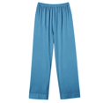thumbnail image 4 of Feancey Loungewear Set for Women Cozy Soft Pj Lounge Sets Long Sleeve Button Down Shirts and Loose Pants 2 Piece Pajamas Solid Color Sleepwear with Pockets Limited Time Blue XL, 4 of 5
