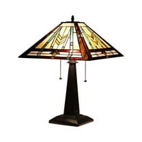 Radiance Goods Tiffany-Style 2 Light Mission Table Lamp 16" Shade