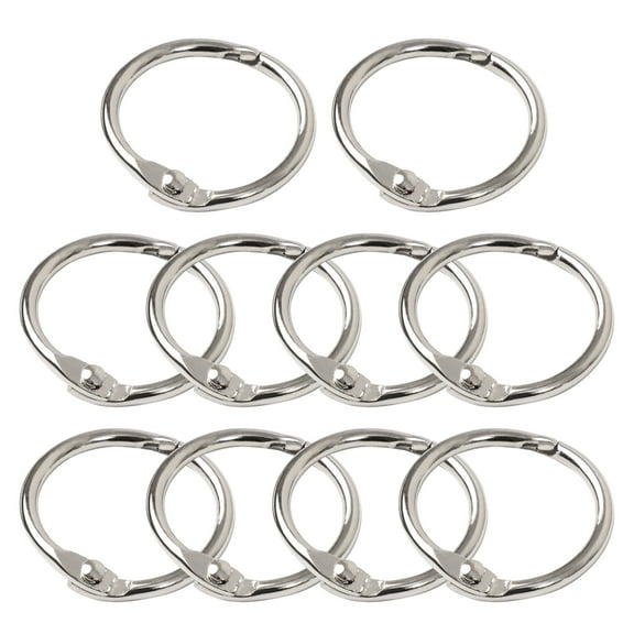 Unique Bargains 10Pack Office Book Rings Loose Leaf Binder Rings Locking Rings Silver Tone