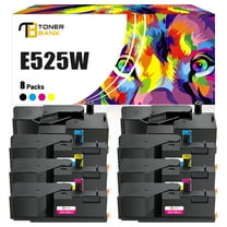 E525W Toner Cartridge Compatible for Dell E525W E525 525w for Dell 593-BBJU 593-BBJV 593-BBJW 593-BBJX High Yield Printer Ink (2x Black, 2x Cyan, 2x Magenta, 2x Yellow, 8-Pack)