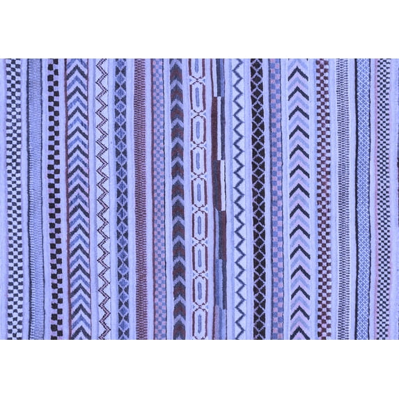 Ahgly Company Machine Washable Indoor Rectangle Abstract Blue Modern Area Rugs, 4' x 6'