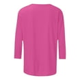 thumbnail image 5 of DHFJKG 3/4 Sleeve T Shirt Women Casual Crewneck Solid Color Spring Summer Top Soft Comfort Stretch Fit Daily Wear Basic Tee, 5 of 5
