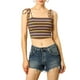 thumbnail image 5 of INSPIRAR CHIC Blusas de tirantes de verano a rayas con lazo para mujeres M Multicolor Negro, 5 of 8