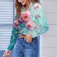 thumbnail image 2 of TaTaai Women Casual Printed Button Down Shirt Long Sleeve Collared Top Ladies Spring Autumn Daily Commute Office Wear Soft Breathable No Fading Machine Washable Stylish Blouse Gift, 2 of 6
