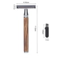 thumbnail image 4 of 1PC Double Edge Safety Razor with Bamboo Natural Wooden Handle Shaving Razor Alloy Scalloped Bar Double Edge Safety Razor Shaving Open Comb Head for Men Barber Male Home Use Shaving Tools, 4 of 6