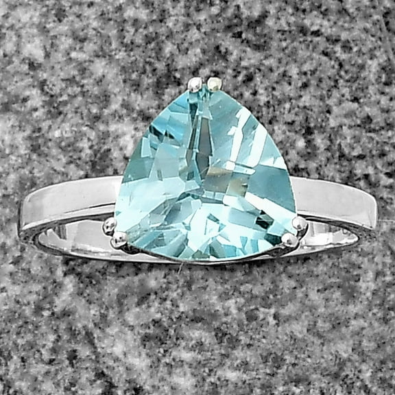 Natural Sky Blue Topaz Checker 925 Sterling Silver Ring s.7 Jewelry DGR1108_A_7 R-1020