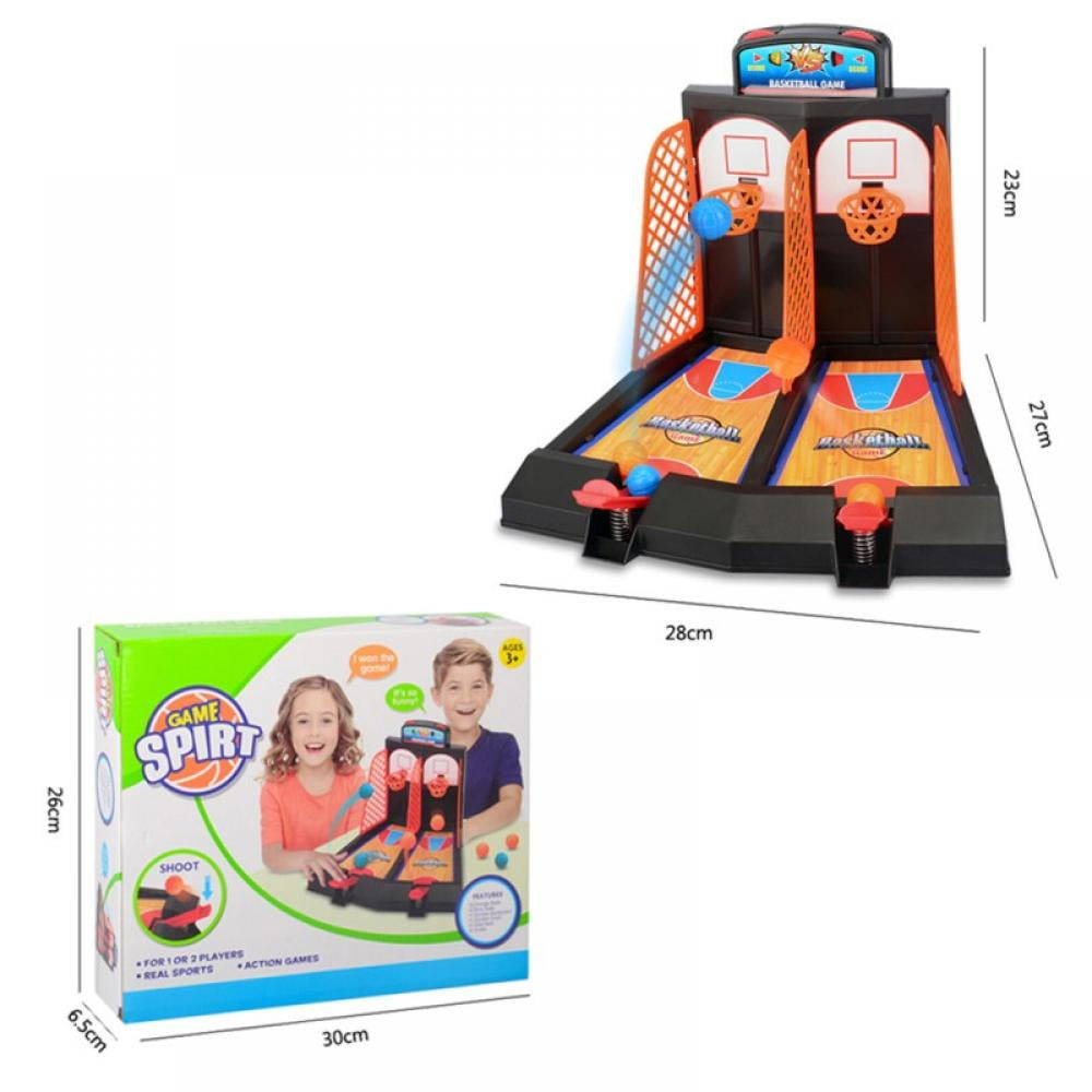 Tabletop Games 2-Player Desktop Table Basketball Games Classic Basketball  Shooting Toy Pool Toys For Toddlers 1-3 Plastic As Shown