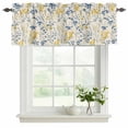 thumbnail image 2 of Yellow Blue Flowers Valances for Windows, Watercolor Botanical Floral Plants Light Filtering Kitchen Curtains, Rod Pocket Window Valance Curtains for Living Room Bedroom, 42" W x 12" L, 2 Panels, 2 of 9