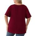 thumbnail image 3 of Daystry Women's Plus Size Short-Sleeve Tie Tops Tunic Wrap Sweetheart Lightweight Tee, 3 of 14