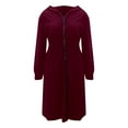 thumbnail image 4 of DHFJKG Long Cardigan For Women Casual Hooded Long Sleeve Fitness Lightweight Zipper Jacket Knee-Length Solid Color Trendy Outerwear, 4 of 5