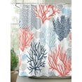 thumbnail image 2 of Fsddascl Blue Coral Shower Curtain Set - Long 72" x 84" Washable Bathtub Curtain with 12 Hooks, Summer Watercolor Ocean Botanical Textured Waterproof Fabric Stall Shower Curtains for Bathroom, 2 of 6