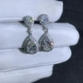 thumbnail image 3 of 3Ct Pear Cut Lab-Created Diamond Teardrop Dangle Earrings 14K White Gold Plated, 3 of 3