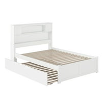 AFI Newport Full Solid Wood Platform Bed with Footboard & Full Trundle, White