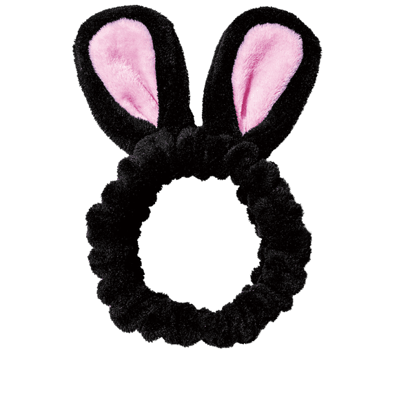CHASIN’ RABBITS Spa Headband for Washing Face – Black Rabbit | Skincare Headbands Makeup Headband for Washing Face | Black Headband Hair Styling Accessories Face Wash Headband (8.26" x 5.5")