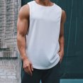 thumbnail image 2 of HCNTES Men's Dolman Sleeve Crop Vest Top T Shirts Crewneck Loose Pullover Tank Tops(White,L), 2 of 5