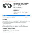 thumbnail image 2 of Front Brake Dust Shield - Compatible with 1995 - 1999 Chevy K1500 Suburban 6.5L V8 1996 1997 1998, 2 of 2