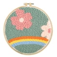 thumbnail image 1 of 1 de inicio de de perforación con herramientas básicas de perforación DIY Needlecraft Flor del arco iris Gloria Kits de inicio de bordado punzonado, 1 of 3