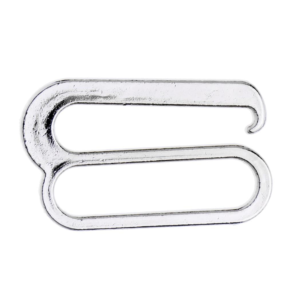  AMIJOUX 5Pcs Metal Bra Strap Hooks, Silver Nickel Free