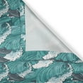 thumbnail image 4 of Ambesonne Ocean Valance Pack of 2, Surfing Doodle Dolphins, 42"X12", Charcoal Grey Teal White, 4 of 5
