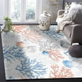 thumbnail image 5 of Area Rugs 4x6 Ft Summer Watercolor Red Blue Coral Seashell Nautical Vintage Non-Slip Washable Rug Indoor Rug Floor Mats Non Shedding Carpet for Living Room Bedroom Dining Room Home Decor, 5 of 8