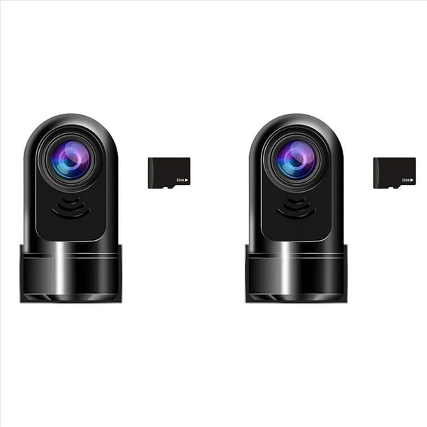 2X Mini Cámara para Tablero ADAS Giratoria 360° y 1080P HD, Cámara para Tablero Automóvil con Tarjeta 32 GB, Modo Estacionamiento 24 Horas