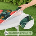 thumbnail image 4 of Floral Tablecloth Abstract Watercolor Pattern Waterproof Round Cover with Elastic Edges and Back for Rustic Dining, 4 of 6