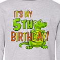 thumbnail image 4 of Inktastic It's My 5th Birthday with Cute Green Alligator Long Sleeve Youth T-Shirt, 4 of 5
