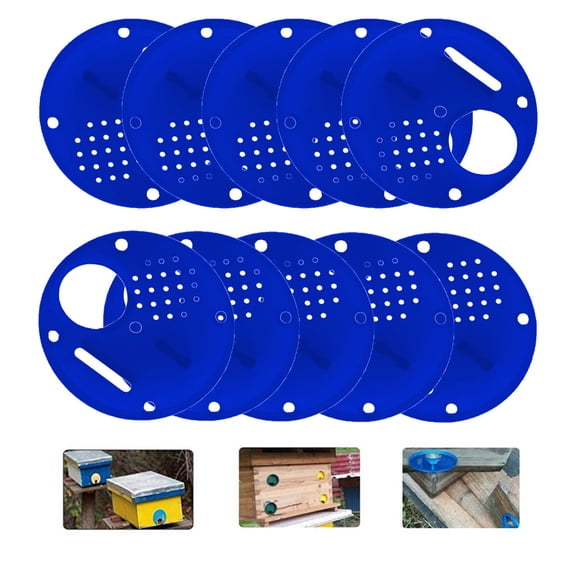 20 Pcs Plastic Beehive Entrance Gates Round Ventilation Discs for Beekeeping Airflow Management Tool Professional Hive Door Accessories(Blue)