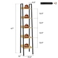 thumbnail image 2 of Skandiquip 5-Tier Leaning Ladder Shelf, Wood and Metal Multifunctional Display Storage Rack for Living Room Bedroom, 2 of 6