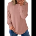 thumbnail image 1 of Sudadera de Mujer con Cuello Redondo, Larga, Corte Asimétrico y Dobladillo Curvo Rosa M, 1 of 7