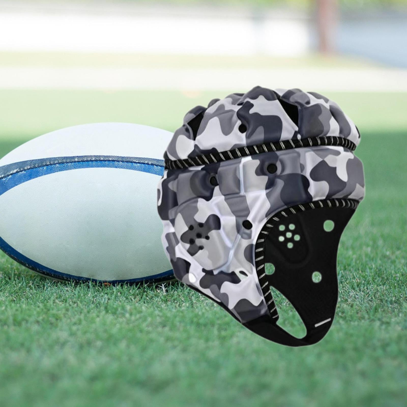 Rugby Helmet Headgear Cap Reflective Safety Polyester Foam Material for Adult Men Women Outdoor Sports