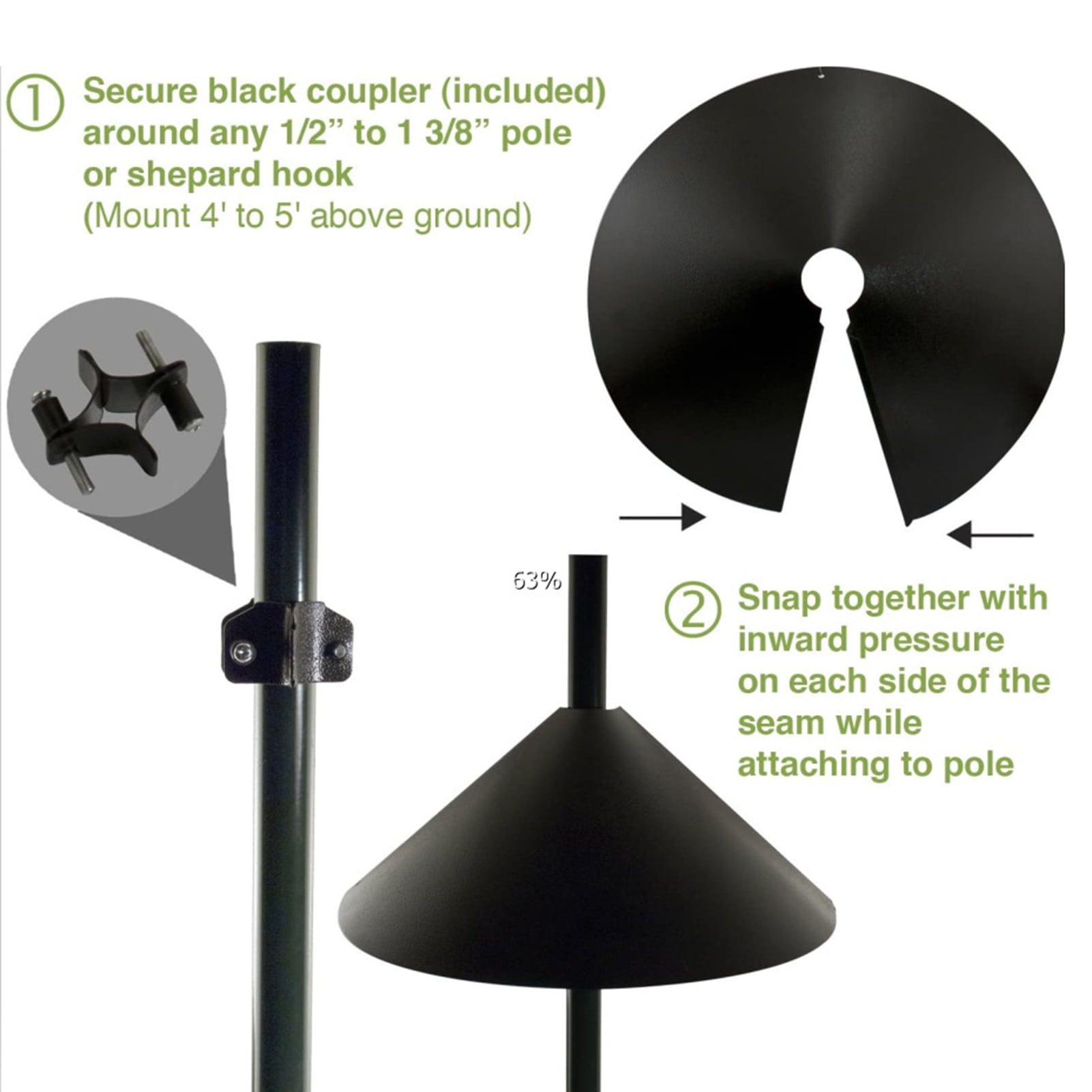 Squirrel Proof Baffle 鈥?12/14/16/18 Inches Wide Squirrel Protection for Bird Feeders 鈥?Anti-Rust Galvanized Steel Hangable Baffle, Protects Bird Houses from Squirrels