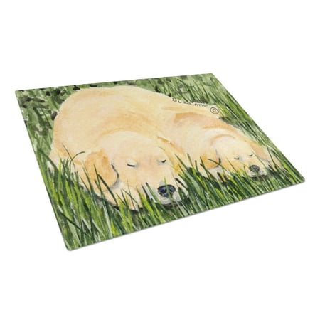 

Carolines Treasures SS8838LCB Golden Retriever Glass Cutting Board Large 12H x 16W multicolor