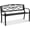Classic Pattern, variant on Outdoor Bench, 50 inch, Carbon Steel Metal Frame with Cast Iron Backrest and Round Edge Armrests, Weatherproof Outside Glider Bench for Patio, Garden, Park, Yard, Front Porch, Antique Bronze