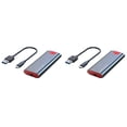 thumbnail image 1 of 2X M2 SSD Case M.2 to USB 3.1 Gen 2 10Gbps NVMe SSD Enclosure for NVMe PCIE M Key/(B+M) Key SSD Hard Disk,M2 SSD Case AC, 1 of 4