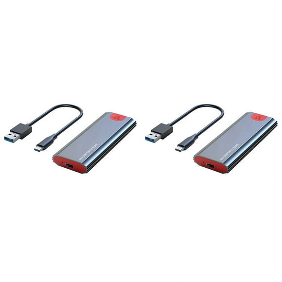 2X M2 SSD Case M.2 to USB 3.1 Gen 2 10Gbps NVMe SSD Enclosure for NVMe PCIE M Key/(B+M) Key SSD Hard Disk,M2 SSD Case AC
