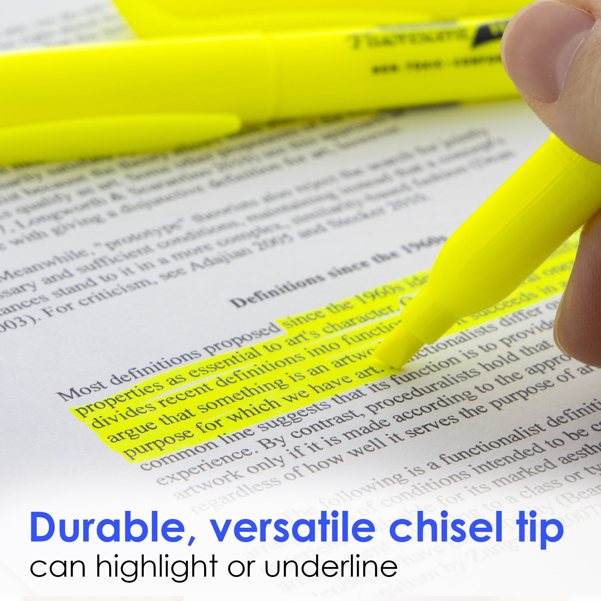 BAZIC Highlighter Assorted Color Chisel Tip Marker, Total 12-Count