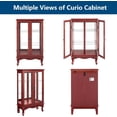 thumbnail image 6 of DEALTOPS Vintage Curio Cabinet with Light Bulb, Lighted Glass Display Cabinet with Adjustable Shelves, Cherry, 6 of 9