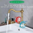 thumbnail image 6 of Bathroom Faucet 2handful Gold Bathroom Sink Faucet Brass Retro Washbasin Faucet Single Hole Black-27x24.5x15cm-black, 6 of 9