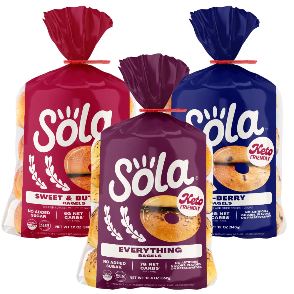 Sola Low Carb & Keto Friendly Bagel Best Sellers Variety Pack 1