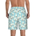 thumbnail image 3 of Kdxio White Geese and Flower Pattern Mens Casual Shorts - Drawstring Summer Beach Sports Shorts for Men, 3 of 9