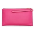 thumbnail image 2 of Michael Kors Women's Jet Set Travel Large Top Zip Pebbled Leather Wristlet Pouch (Electric Pink), 2 of 5