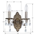 thumbnail image 2 of 5022-VB-CL-MWP Crystorama Lighting Paris Market - Two Light Wall Sconce in Classic Style - 10 Inches Wide by 9.5 Inches High-Venetian Bronze, 2 of 3