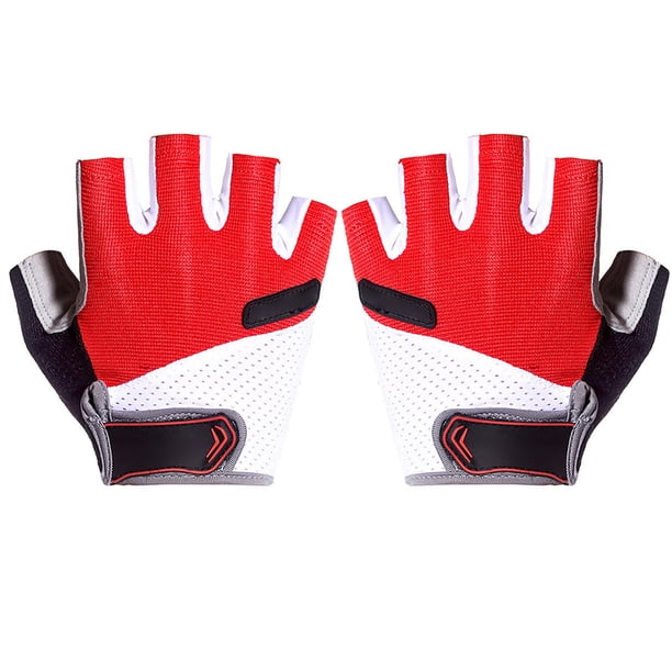 1 par de guantes de ciclismo transpirables y antideslizantes, guantes deportivos de medio dedo, talla XL (rojos)