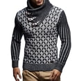thumbnail image 1 of Qertyioot Pull à Col Châle pour Hommes, Pull Décontracté Slim à Boutons Texturé, 1 of 6