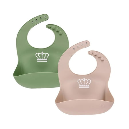 

QILINXUAN Silicone Baby Bibs - Waterproof Easy Wipe Silicone Bib for Babies Toddlers - Baby Feeding Bibs with Large Food Catcher Pocket - Travel BibGirls - Food Grade BPA Free (Cloud Nine)
