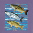 thumbnail image 2 of Wild Bobby, Largemouth Striped Smallmouth Big Bass Fish, Fishing, Front and Back Garment-Dyed Short Sleeve Tees, Purple, Medium, 2 of 3
