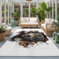 thumbnail image 2 of 4'x6' Area Rugs, Wolf Indoor Outdoor Area Rug for Living Room Bedroom, Animal Broken Wall Dynamic Angry Expression Washable Bathroom Rugs Kitchen Floor Carpet Mats Home Decor Aesthetic, 2 of 8